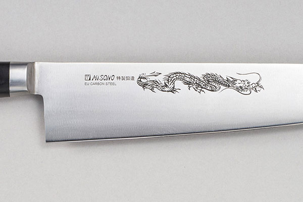 EU・カーボン鋼牛刀270mm 龍の彫刻入り